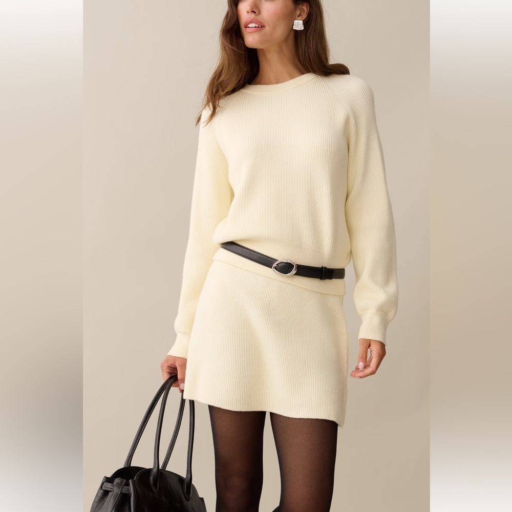 Cream Sweater Set (skirt and sweater)